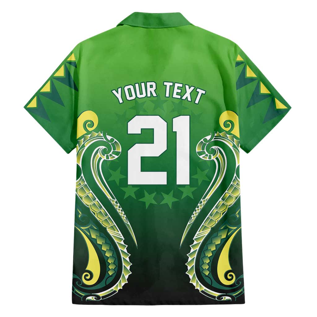 Custom Rugby Cook Islands Avaiki Family Matching Long Sleeve Bodycon Dress and Hawaiian Shirt Green Kuki Airani Tribal Maori Inspired LT9 - Polynesian Pride
