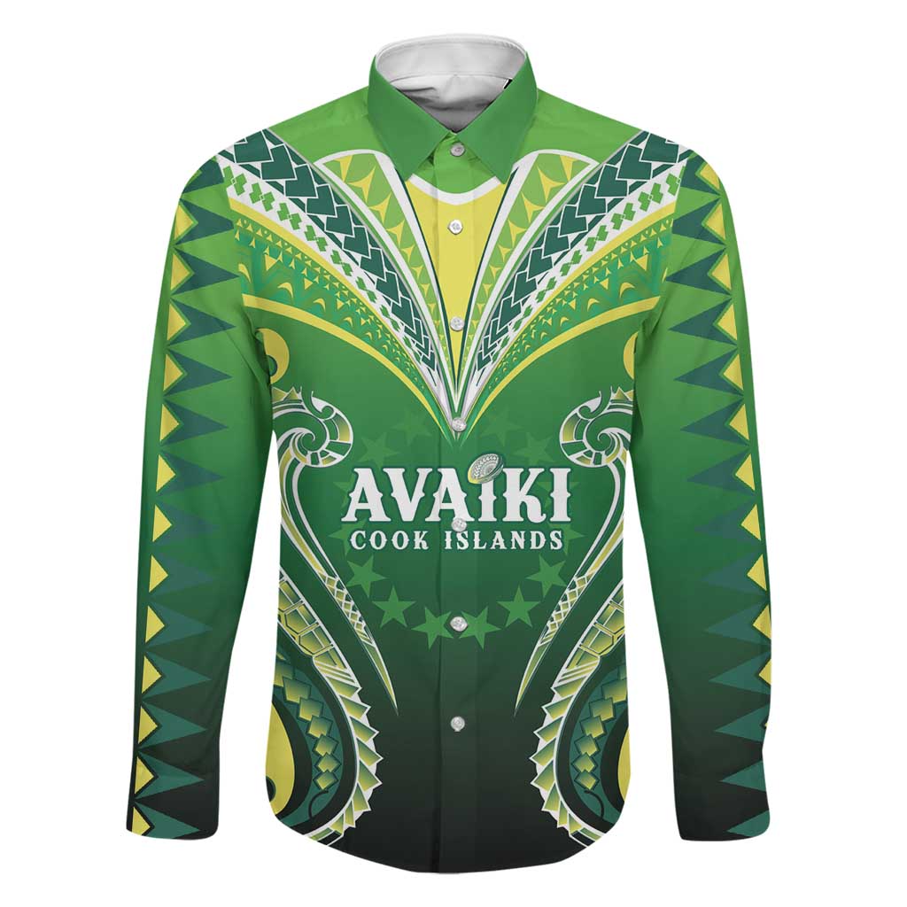 Custom Rugby Cook Islands Avaiki Family Matching Puletasi and Hawaiian Shirt Green Kuki Airani Tribal Maori Inspired - Polynesian Pride