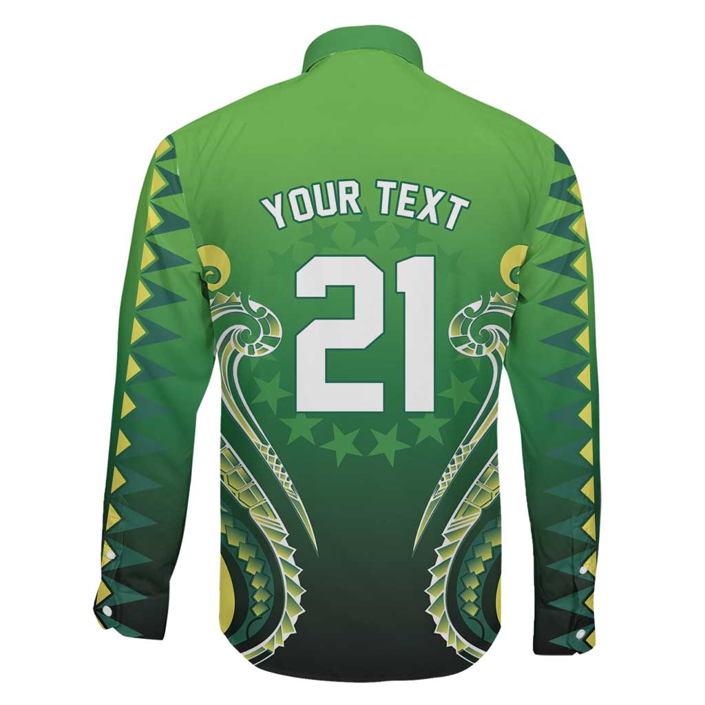 Custom Rugby Cook Islands Avaiki Family Matching Puletasi and Hawaiian Shirt Green Kuki Airani Tribal Maori Inspired - Polynesian Pride