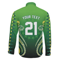 Custom Rugby Cook Islands Avaiki Family Matching Puletasi and Hawaiian Shirt Green Kuki Airani Tribal Maori Inspired - Polynesian Pride
