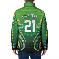 Custom Rugby Cook Islands Avaiki Padded Jacket Green Kuki Airani Tribal Maori Inspired LT9 - Polynesian Pride