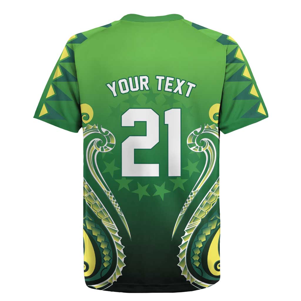 Custom Rugby Cook Islands Avaiki Rugby Jersey Green Kuki Airani Tribal Maori Inspired - Polynesian Pride