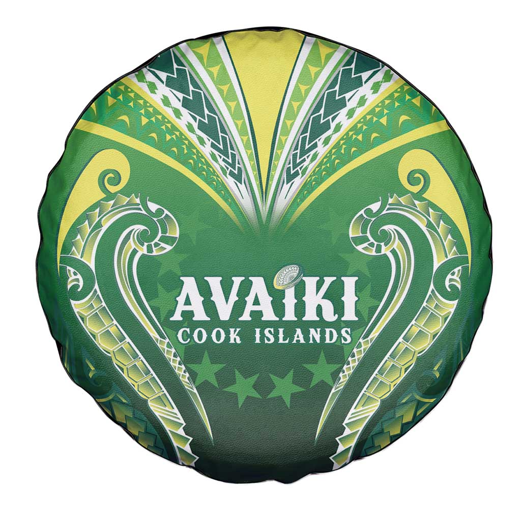 Rugby Cook Islands Avaiki Spare Tire Cover Green Kuki Airani Tribal Maori Inspired LT9 - Polynesian Pride