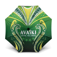 Rugby Cook Islands Avaiki Umbrella Green Kuki Airani Tribal Maori Inspired LT9 One Size Folded 11.42 inch Opened Diameter 37.4 inch Green - Polynesian Pride