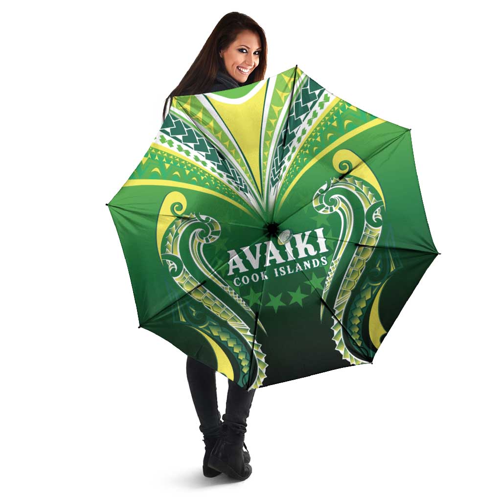 Rugby Cook Islands Avaiki Umbrella Green Kuki Airani Tribal Maori Inspired LT9 - Polynesian Pride