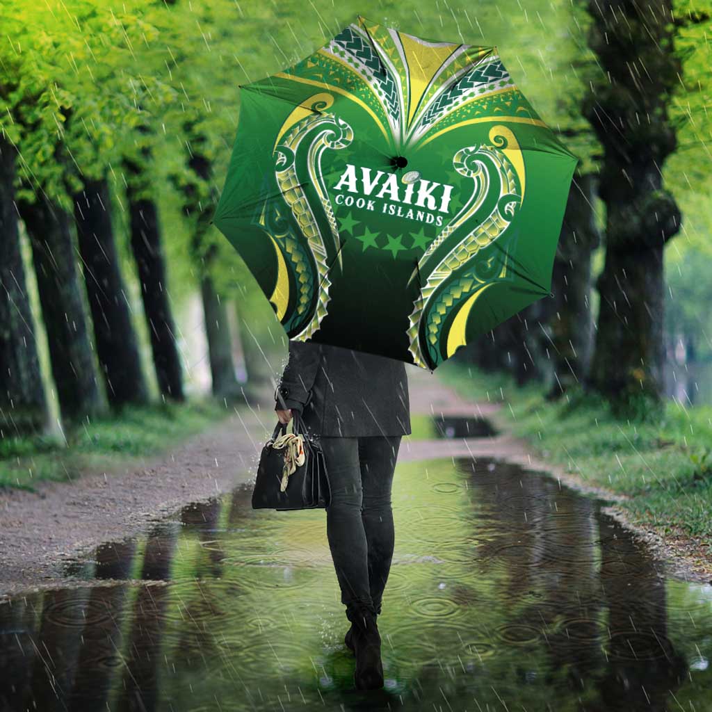 Rugby Cook Islands Avaiki Umbrella Green Kuki Airani Tribal Maori Inspired LT9 - Polynesian Pride