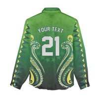 Custom Rugby Cook Islands Avaiki Women Casual Shirt Green Kuki Airani Tribal Maori Inspired LT9 - Polynesian Pride