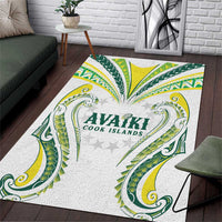 Rugby Cook Islands Avaiki Area Rug White Kuki Airani Tribal Maori Inspired LT9 White - Polynesian Pride