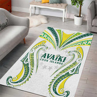 Rugby Cook Islands Avaiki Area Rug White Kuki Airani Tribal Maori Inspired LT9 - Polynesian Pride