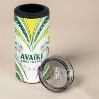 Custom Rugby Cook Islands Avaiki 4 in 1 Can Cooler Tumbler White Kuki Airani Tribal Maori Inspired LT9 - Polynesian Pride