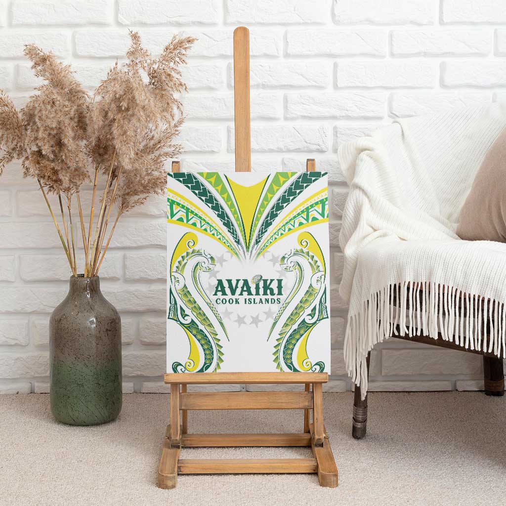 Rugby Cook Islands Avaiki Canvas Wall Art White Kuki Airani Tribal Maori Inspired LT9 - Polynesian Pride