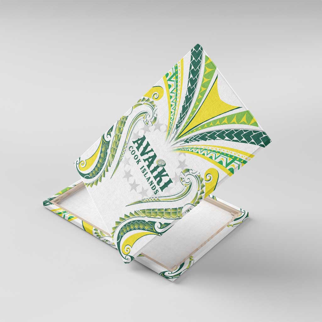 Rugby Cook Islands Avaiki Canvas Wall Art White Kuki Airani Tribal Maori Inspired LT9 With Frame White - Polynesian Pride
