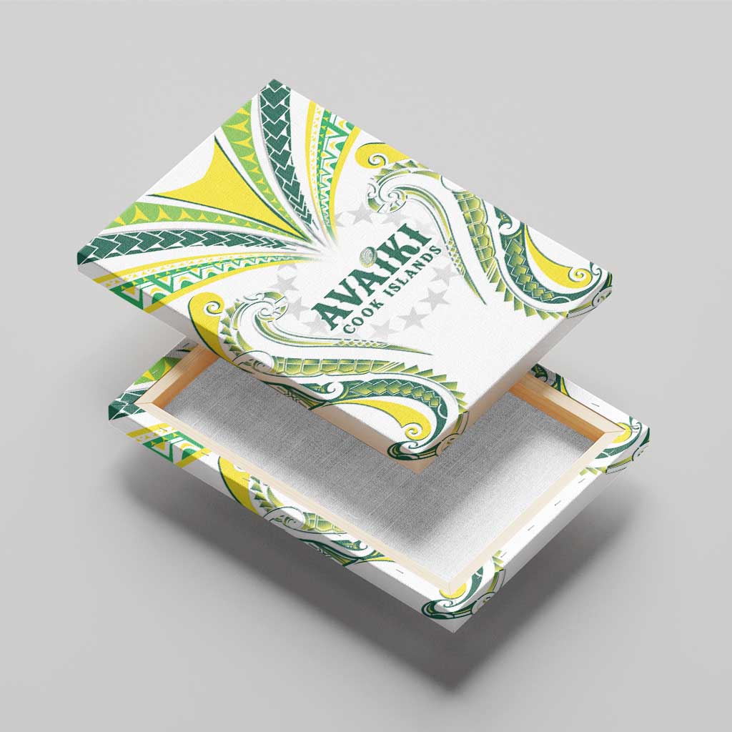 Rugby Cook Islands Avaiki Canvas Wall Art White Kuki Airani Tribal Maori Inspired LT9 - Polynesian Pride