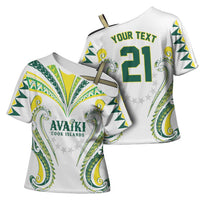Custom Rugby Cook Islands Avaiki Cross Shoulder Shirt White Kuki Airani Tribal Maori Inspired - Polynesian Pride