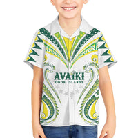 Custom Rugby Cook Islands Avaiki Family Matching Off Shoulder Short Dress and Hawaiian Shirt White Kuki Airani Tribal Maori Inspired - Polynesian Pride