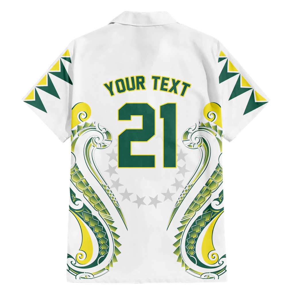 Custom Rugby Cook Islands Avaiki Hawaiian Shirt White Kuki Airani Tribal Maori Inspired - Polynesian Pride