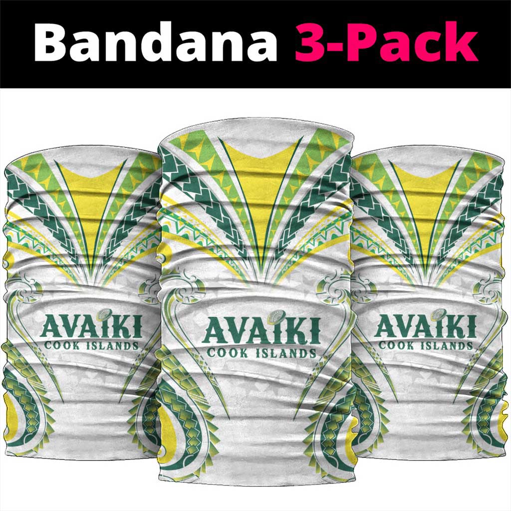 Rugby Cook Islands Avaiki Neck Gaiter White Kuki Airani Tribal Maori Inspired LT9 package One Size: 25*50cm White - Polynesian Pride