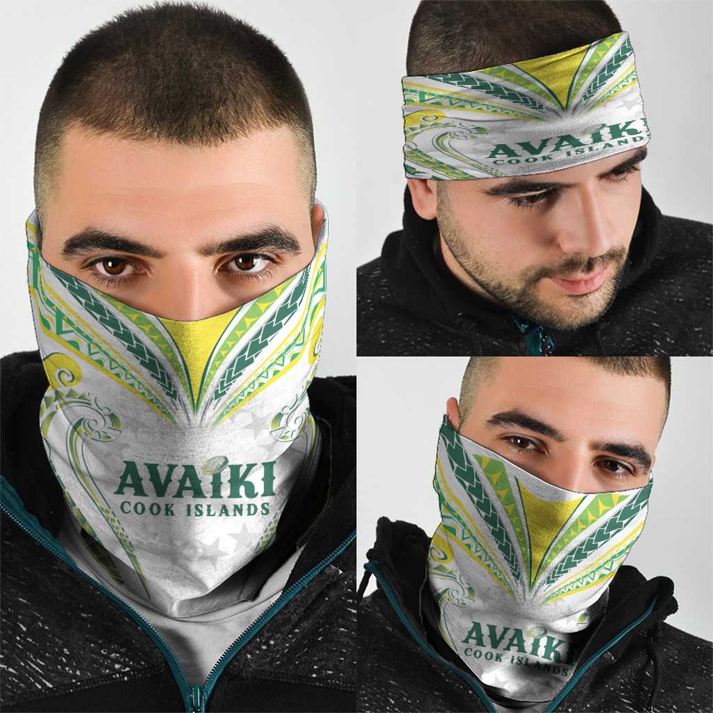 Rugby Cook Islands Avaiki Neck Gaiter White Kuki Airani Tribal Maori Inspired LT9 - Polynesian Pride
