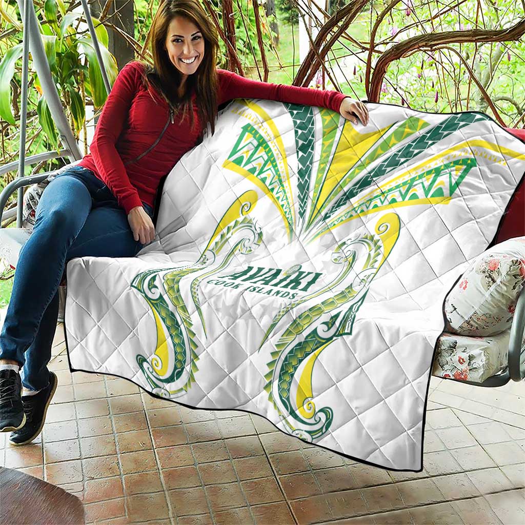 Rugby Cook Islands Avaiki Quilt White Kuki Airani Tribal Maori Inspired LT9 - Polynesian Pride