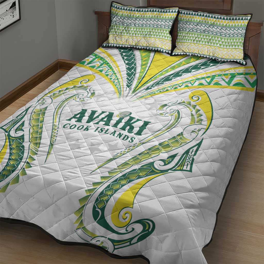 Rugby Cook Islands Avaiki Quilt Bed Set White Kuki Airani Tribal Maori Inspired LT9 - Polynesian Pride