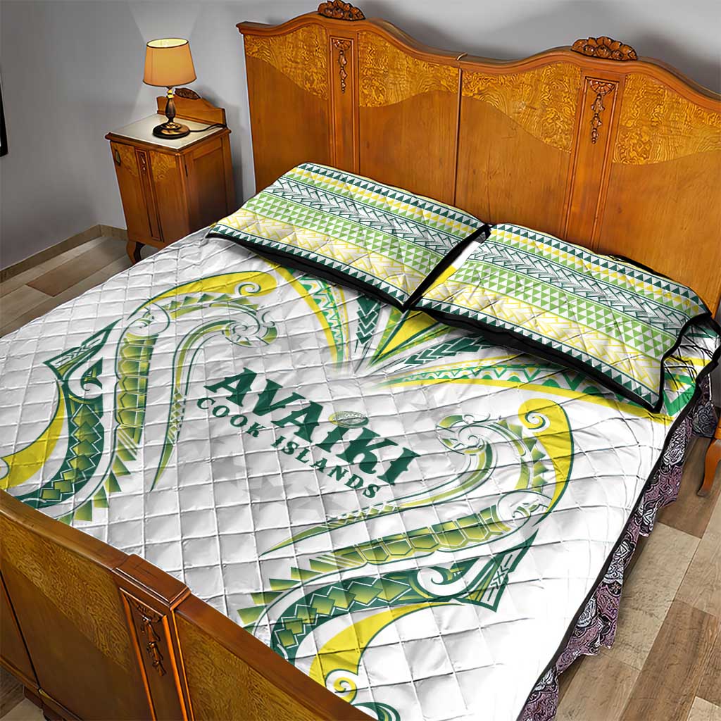Rugby Cook Islands Avaiki Quilt Bed Set White Kuki Airani Tribal Maori Inspired LT9 - Polynesian Pride