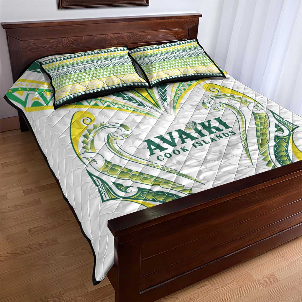 Rugby Cook Islands Avaiki Quilt Bed Set White Kuki Airani Tribal Maori Inspired LT9 - Polynesian Pride