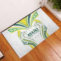 Rugby Cook Islands Avaiki Rubber Doormat White Kuki Airani Tribal Maori Inspired LT9 - Polynesian Pride
