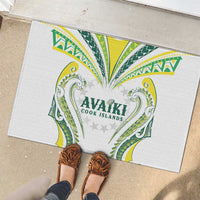 Rugby Cook Islands Avaiki Rubber Doormat White Kuki Airani Tribal Maori Inspired LT9 - Polynesian Pride