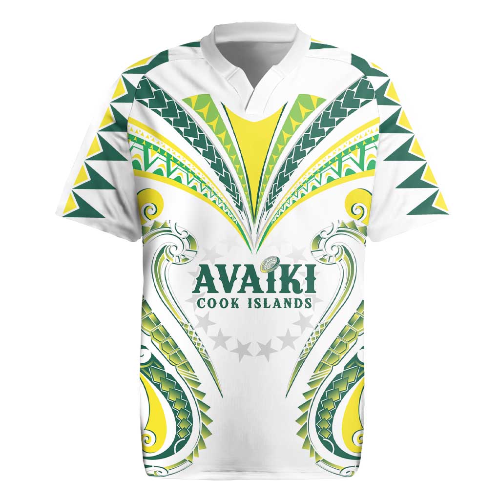 Custom Rugby Cook Islands Avaiki Rugby Jersey White Kuki Airani Tribal Maori Inspired - Polynesian Pride