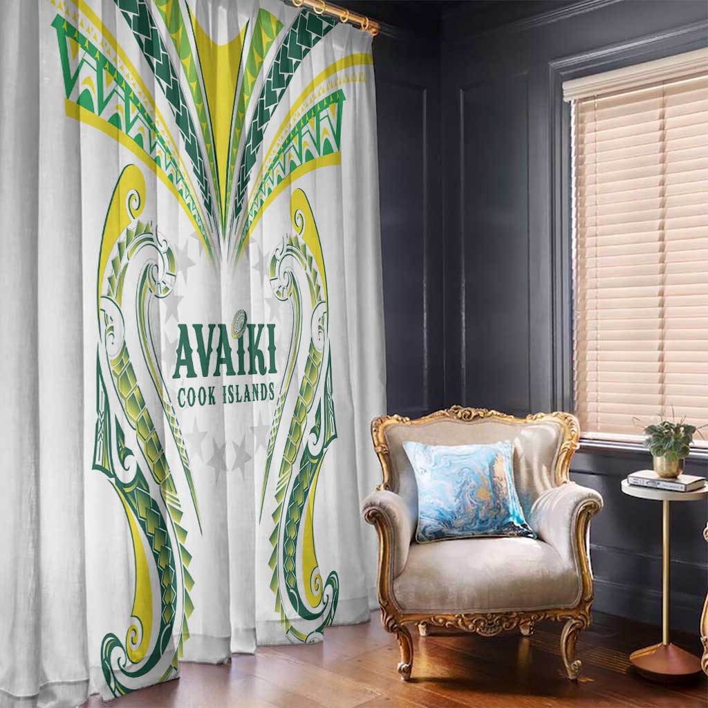 Rugby Cook Islands Avaiki Window Curtain White Kuki Airani Tribal Maori Inspired LT9 - Polynesian Pride