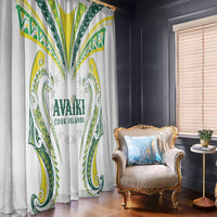 Rugby Cook Islands Avaiki Window Curtain White Kuki Airani Tribal Maori Inspired LT9 - Polynesian Pride