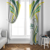 Rugby Cook Islands Avaiki Window Curtain White Kuki Airani Tribal Maori Inspired LT9 - Polynesian Pride