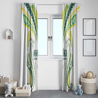 Rugby Cook Islands Avaiki Window Curtain White Kuki Airani Tribal Maori Inspired LT9 - Polynesian Pride