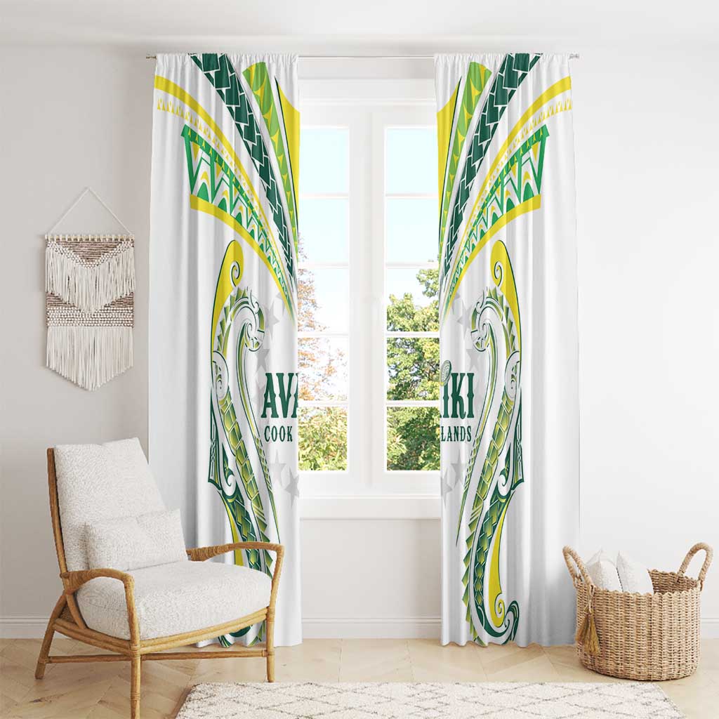 Rugby Cook Islands Avaiki Window Curtain White Kuki Airani Tribal Maori Inspired LT9 - Polynesian Pride