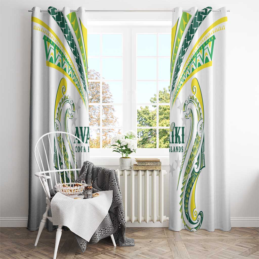 Rugby Cook Islands Avaiki Window Curtain White Kuki Airani Tribal Maori Inspired LT9 - Polynesian Pride