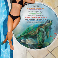 Polynesia Mother's Day Beach Blanket Magnificent Sea Turtle Of Love and Gratitude