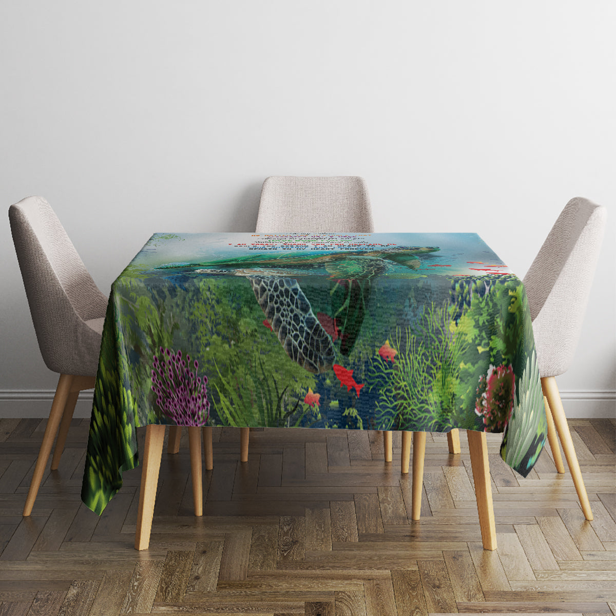 Polynesia Mother's Day Tablecloth Magnificent Sea Turtle Of Love and Gratitude