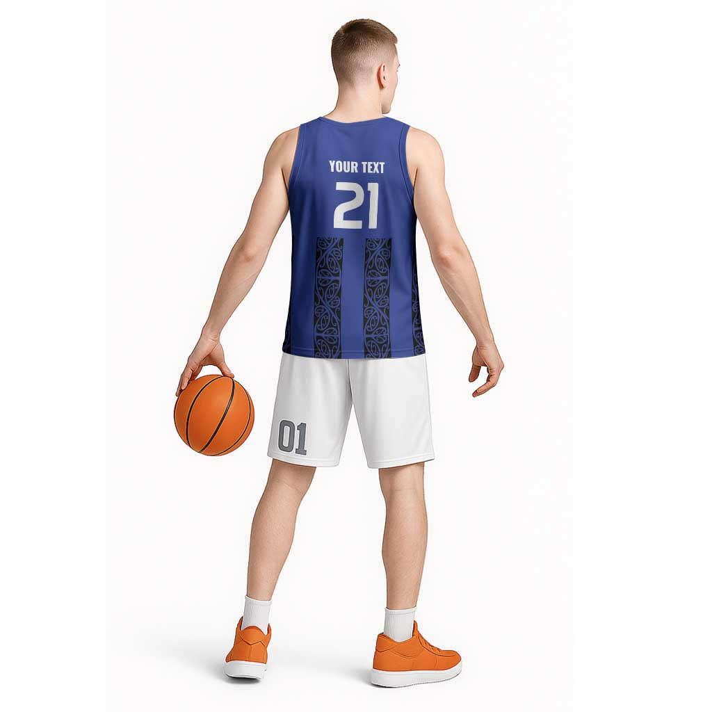 Custom Oceania Football NZ Auckland Basketball Jersey Maori Tribal Pattern