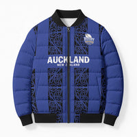 Custom Oceania Football NZ Auckland Bomber Puffer Jacket Maori Tribal Pattern