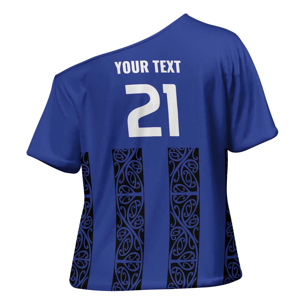 Custom Oceania Football NZ Auckland Cross Shoulder Shirt Maori Tribal Pattern