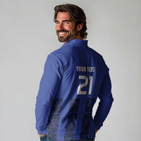 Custom Oceania Football NZ Auckland Long Sleeve Polo Shirt Maori Tribal Pattern