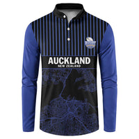 Custom Oceania Football NZ Auckland Button Sweatshirt Minimal City Map Style