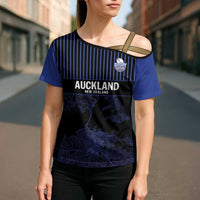 Custom Oceania Football NZ Auckland Cross Shoulder Shirt Minimal City Map Style