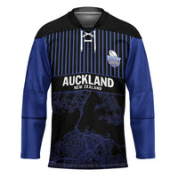 Custom Oceania Football NZ Auckland Hockey Jersey Minimal City Map Style LT9 Unisex Blue - Polynesian Pride