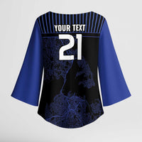 Custom Oceania Football NZ Auckland Kimono Sleeve Blouse Minimal City Map Style