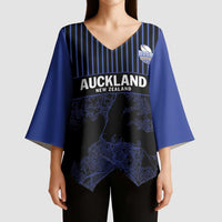 Custom Oceania Football NZ Auckland Kimono Sleeve Blouse Minimal City Map Style