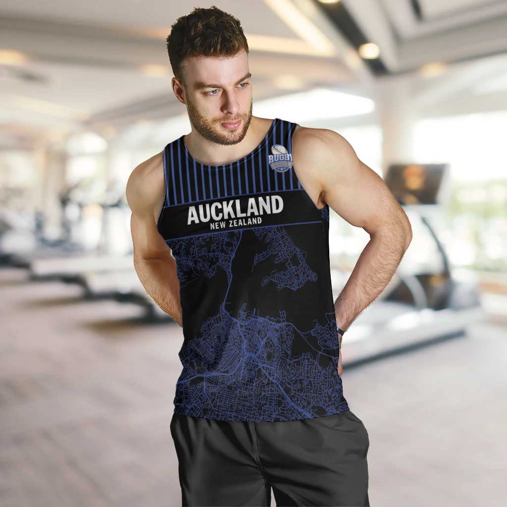 Custom Oceania Football NZ Auckland Men Tank Top Minimal City Map Style