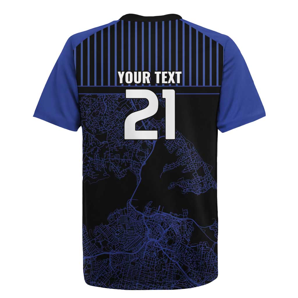 Custom Oceania Football NZ Auckland Rugby Jersey Minimal City Map Style