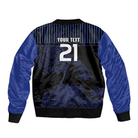 Custom Oceania Football NZ Auckland Sleeve Zip Bomber Jacket Minimal City Map Style