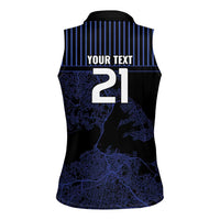 Custom Oceania Football NZ Auckland Women Sleeveless Polo Shirt Minimal City Map Style LT9 - Polynesian Pride